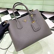 Prada Gray Saffiano Leather Small Galleria Tote Bag - 1