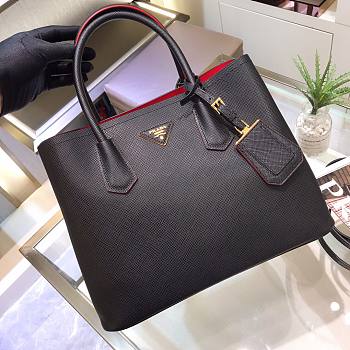 Prada Black Saffiano Leather Small Galleria Tote Bag