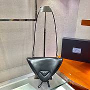 Prada Black Triangular Padded Nappa Leather Crossbag - 2