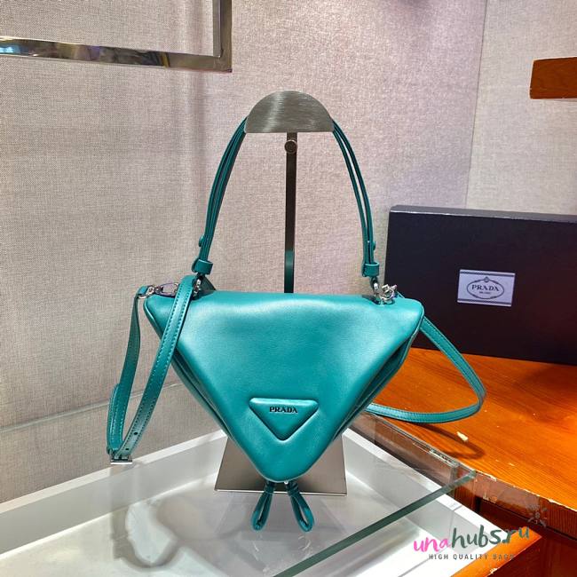 Prada Blue Triangular Padded Nappa Leather Crossbag - 1