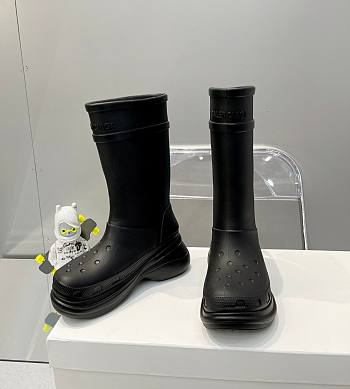 Balenciaga Black Crocs High Boots