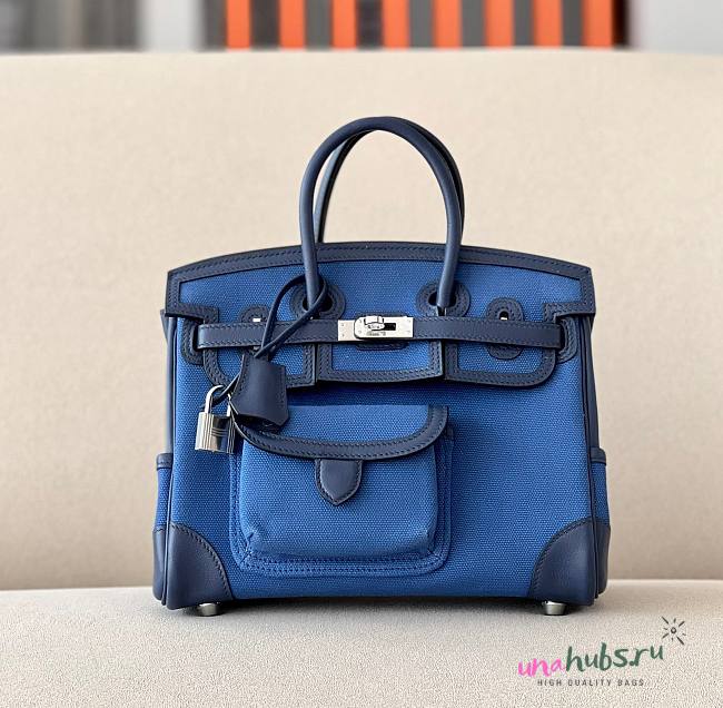 Hermes Cargo Birkin 25 Navy Swift Bag - 1