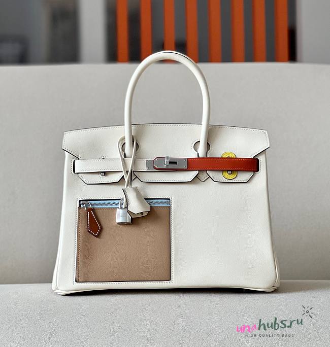 Hermes Birkin Swift White Pocket 30 Bag - 1