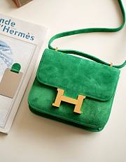 Hermes Constance Green Suede Leather 19cm Bag - 1