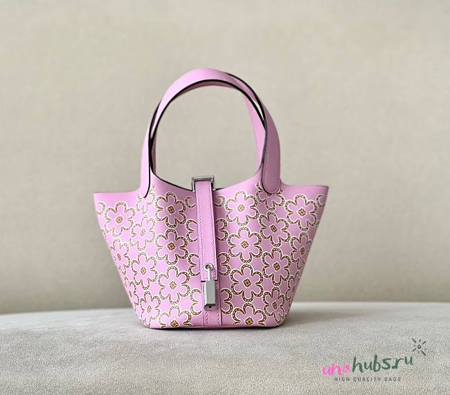 Hermes Picotin Lock 14 Lucky Daisy Pink Bag - 1