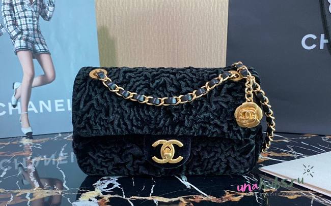 Chanel 21A Jewel Chain Black Velvet Bag - 1