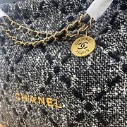 Chanel 22 Wool Tweed & Gold-Tone Metal Tote Black Bag  - 4