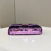 Fendi Mini Baguette purple sequinned leather bag - 6