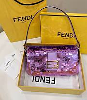 Fendi Mini Baguette purple sequinned leather bag - 1