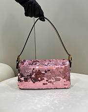 Fendi Mini Baguette light pink sequinned leather bag - 2