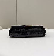 Fendi Mini Baguette black sequinned leather bag - 3