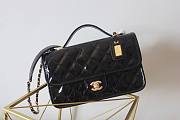 Chanel 22k Patent Calfskin & Gold-Tone Metal Black Bag - 1