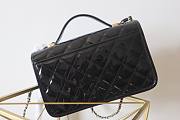 Chanel 22k Patent Calfskin & Gold-Tone Metal Black Bag - 3