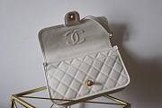 Chanel 22k Calfskin & Gold-Tone Metal White Bag - 4