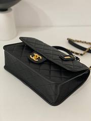 Chanel 22k Calfskin & Gold-Tone Metal Black Bag - 6