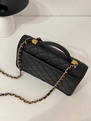 Chanel 22k Calfskin & Gold-Tone Metal Black Bag - 4