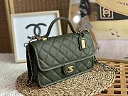 Chanel 22k Calfskin & Gold-Tone Metal Green Bag - 6