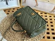 Chanel 22k Calfskin & Gold-Tone Metal Green Bag - 4