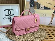 Chanel 22k Calfskin & Gold-Tone Metal Pink Bag - 5