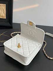 Chanel 22k Calfskin & Gold-Tone Metal White Mini Bag - 2