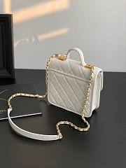 Chanel 22k Calfskin & Gold-Tone Metal White Mini Bag - 3