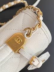 Chanel 22k Calfskin & Gold-Tone Metal White Mini Bag - 4