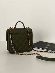 Chanel 22k Calfskin & Gold-Tone Metal Green Mini Bag - 6