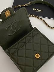 Chanel 22k Calfskin & Gold-Tone Metal Green Mini Bag - 4