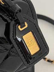 Chanel 22k Gold-Tone Metal Black Patent Mini Bag - 6