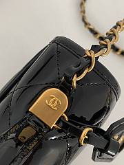 Chanel 22k Gold-Tone Metal Black Patent Mini Bag - 2