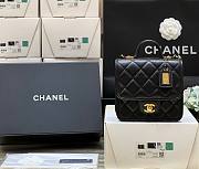 Chanel 22k Calfskin & Gold-Tone Metal Black Mini Bag - 3