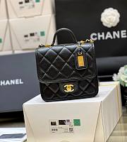 Chanel 22k Calfskin & Gold-Tone Metal Black Mini Bag - 2