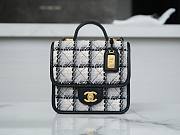 Chanel 22k Tweed & Gold-Tone Metal Black Mini Bag - 1