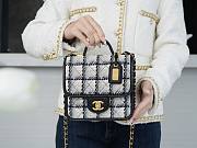 Chanel 22k Tweed & Gold-Tone Metal Black Mini Bag - 6