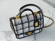 Chanel 22k Tweed & Gold-Tone Metal Black Mini Bag - 4