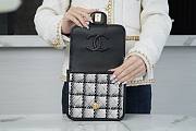 Chanel 22k Tweed & Gold-Tone Metal Black Mini Bag - 3