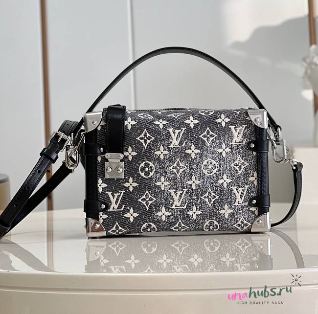 Louis Vuitton Side Trunk Gray Denim Bag - 1