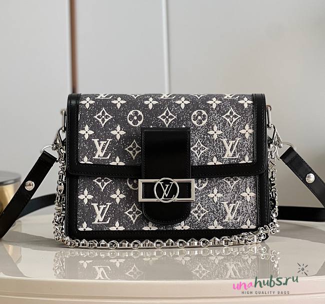 Louis Vuitton Dauphine MM Gray Denim Bag - 1