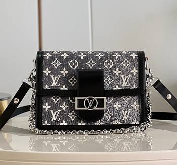 Louis Vuitton Dauphine MM Gray Denim Bag
