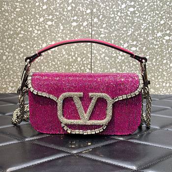 Valentino Garavani small Locò crystal embellished pink bag