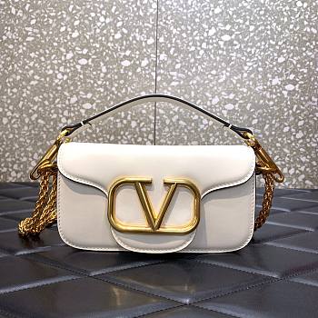 Valentino Garavani small Locò white bag