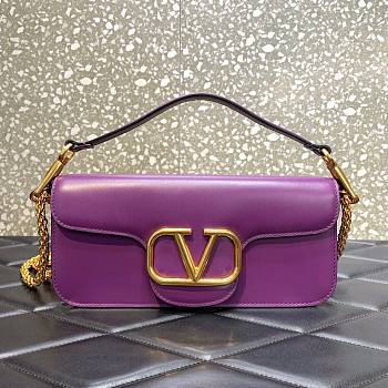Valentino Garavani Locò purple large bag