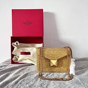 Valentino Garavani One Stud embroidered yellow mini tote bag - 3