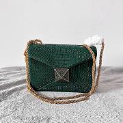 Valentino Garavani One Stud embroidered green mini bag - 1