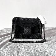 Valentino Garavani One Stud embroidered black mini bag - 1