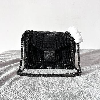 Valentino Garavani One Stud embroidered black mini bag