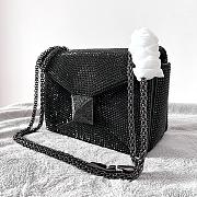 Valentino Garavani One Stud embroidered black mini bag - 3