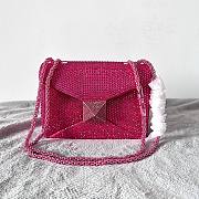 Valentino Garavani One Stud embroidered pink mini bag - 1