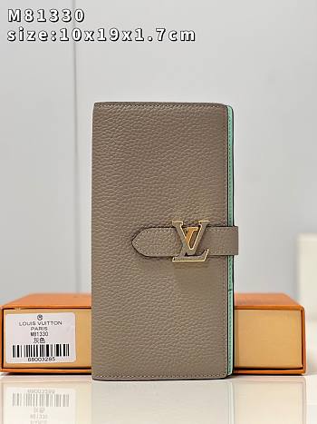 Louis Vuitton Vertical long gray wallet