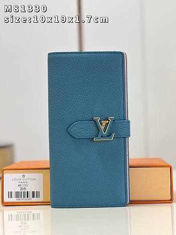 Louis Vuitton Vertical long blue wallet